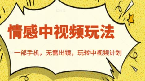 北北情感中视频玩法,一部手机,无需出镜,玩转中视频计划-淘金日记