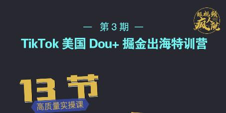TikTok美国Dou+掘金出海特训营,美国dou+成功投放95%-淘金日记