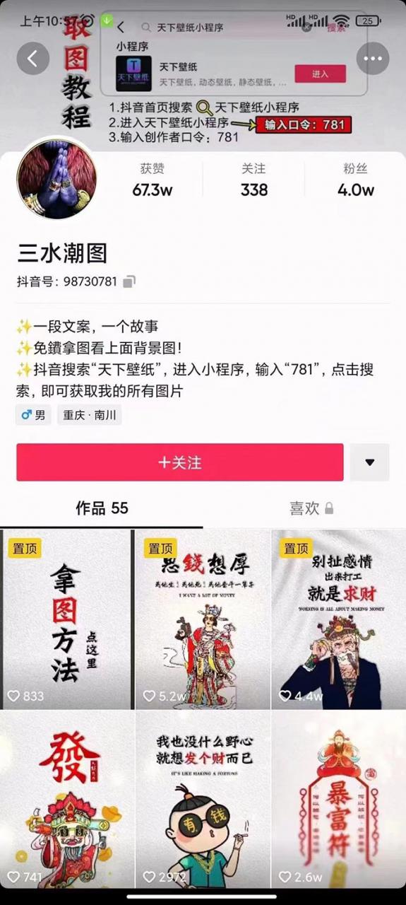 国潮壁纸变现项目,新手可操作日赚200+【素材+软件+教程】-淘金日记