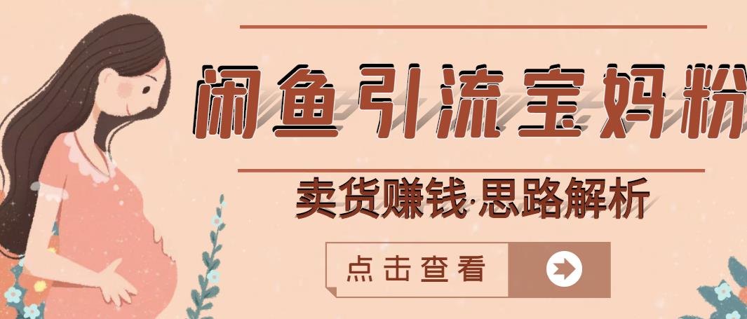 闲鱼引流宝妈粉+卖货赚钱一个月收益30000+(实操视频教程)-淘金日记