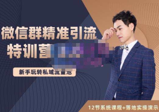 陆明明·微信群精准引流特训营3.0，借助微信群进行引流操作，打造私域流量池-淘金日记