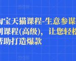樊剑淘宝天猫课程-生意参谋数据分析系列课程(高级),让您轻松运营店铺,帮助打造爆款-淘金日记