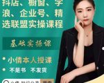 抖店、橱窗、学浪、企业号、精选联盟实操课程,适合新手快速入门-淘金日记