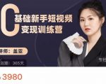 盖亚:0基础新手短视频变现训练营,新号3天百万流量破权重-淘金日记