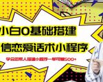 新手0基础搭建微信恋爱话术小程序,一单赚几百【视频教程+小程序源码】-淘金日记