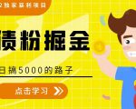 全网2022独家暴利项目,负债粉掘金,日搞5000的路子-淘金日记