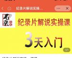 石头纪实·纪录片解说实操课，3天入门，快速掌握纪录片解说视频制作-淘金日记