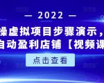 新人实操虚拟项目步骤演示,0基础打造自动盈利店铺【视频课程】-淘金日记