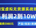 程哥《淘宝虚拟无货源实战班》线上第四期:月利润2到10W+(产品+玩法+资源)-淘金日记
