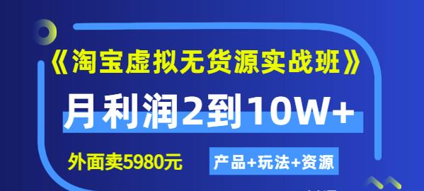 程哥《淘宝虚拟无货源实战班》线上第四期：月利润2到10W+（产品+玩法+资源)-淘金日记