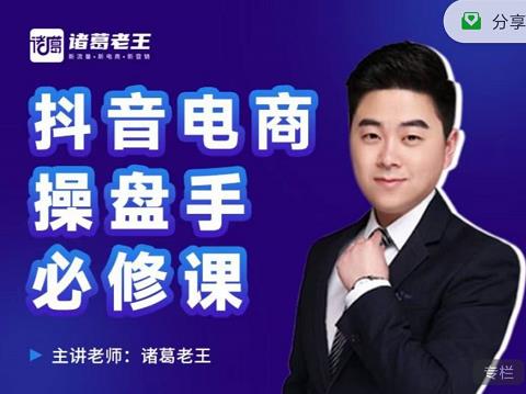 诸葛老王-抖音电商操盘手必修课：顶层设计，​起号破局，爆款运营，数据分析-淘金日记