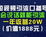 安妈·短视频引流口播号,会说话就能引流,一年收益20W(价值1888元)-淘金日记