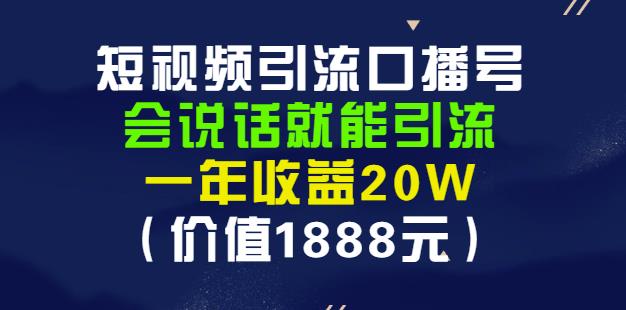 安妈·短视频引流口播号,会说话就能引流,一年收益20W(价值1888元)-淘金日记