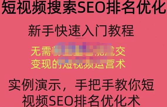 宋老师·短视频搜索SEO优化,教你10分钟创作一个短视频,三天排名上第一-淘金日记