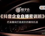 桔子会《抖音企业自播密训班》,把直播间打造成你的赚钱机器-淘金日记