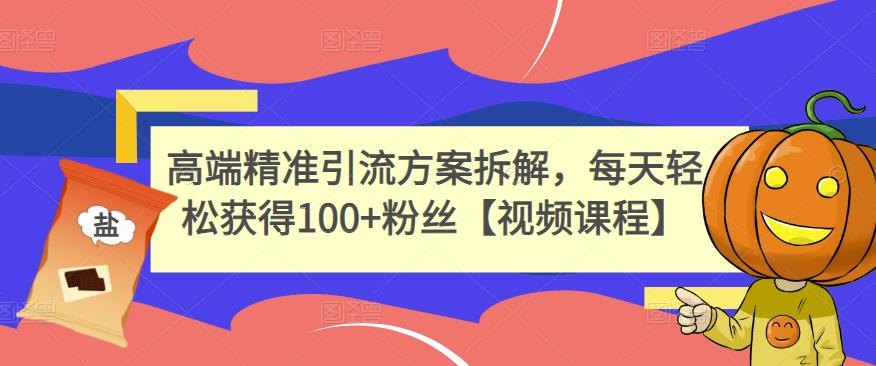 高端精准引流方案拆解,每天轻松获得100+粉丝【视频课程】-淘金日记