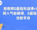 短视频0基础实战课+直播间人气必修课,0基础小白也能学会-淘金日记