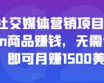 亚马逊社交媒体营销项目,推广Amazon商品赚钱,无需任何投资,即可月赚1500美元-淘金日记