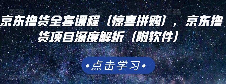 京东撸货全套课程(惊喜拼购),京东撸货项目深度解析(附软件)-淘金日记