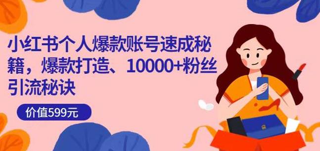 小红书个人爆款账号速成秘籍，爆款打造、10000+粉丝引流秘诀-淘金日记