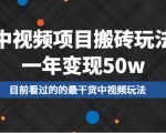 中视频项目搬砖玩法，一年变现50w，目前看过的的最干货中视频玩法-淘金日记