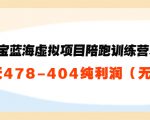 淘宝蓝海虚拟项目陪跑训练营5.0：单天478纯利润-淘金日记