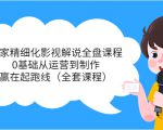 独家精细化影视解说全盘课程,0基础从运营到制作,赢在起跑线(全套课程)-淘金日记