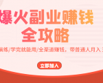 爆火副业赚钱全攻略:实打实演练/学完就能用/全渠道赚钱,带普通人月入3万元-淘金日记