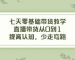 七天零基础带货教学,直播带货从0到1,提高认知,少走弯路-淘金日记