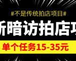 最新暗访拍店信息差项目,单个任务15-35元(不是传统拍店项目)-淘金日记