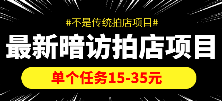 最新暗访拍店信息差项目，单个任务15-35元（不是传统拍店项目）-淘金日记