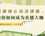 直播核心玩法:教你如何成为直播大咖,各种核心玩法(20节课)-淘金日记