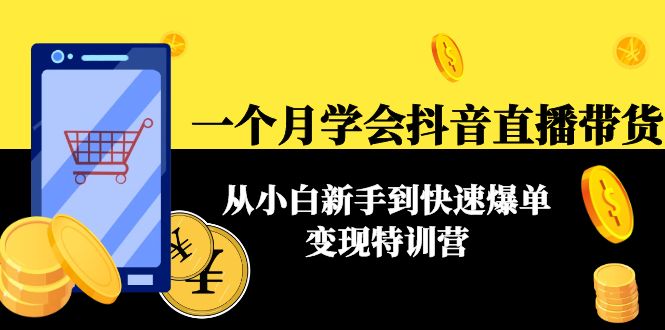 一个月学会抖音直播带货:从小白新手到快速爆单变现特训营(63节课)-淘金日记