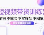 短视频带货训练营:不拍摄 不露脸 不买样品 不囤货发货 简单粗暴混剪带货(第三期)-淘金日记