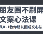 朋友圈不刷屏文案心法课 人人都要懂的商业逻辑 从0~1教你朋友圈成交心法-淘金日记