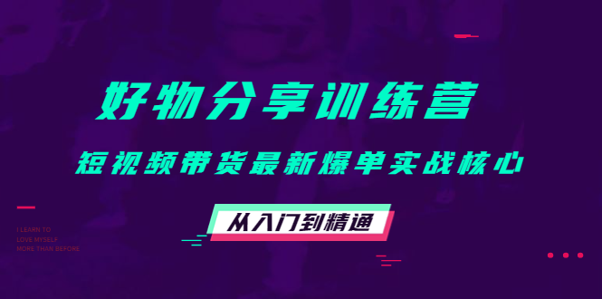 好物分享训练营：短视频带货最新爆单实战核心，从入门到精通-淘金日记