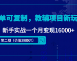 简单可复制，教辅项目新玩法，新手实战一个月变现16000+（第二期）-淘金日记
