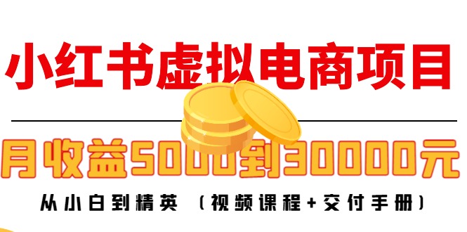 小红书虚拟电商项目:从小白到精英 月收益5000到30000 (视频课程+交付手册)-淘金日记