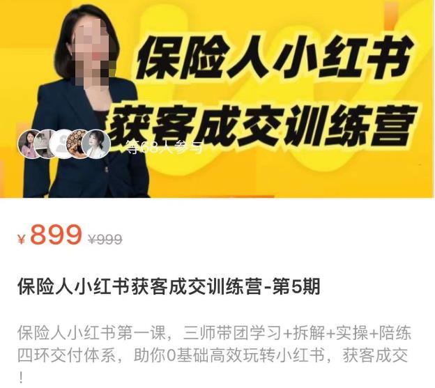 保险人小红书获客成交训练营,0基础高效玩转小红书,可复制的获客成交之路-淘金日记