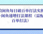 后浪闲鱼每日破百单打法实操课程+闲鱼递增打法课程(需配合百单打法)-淘金日记