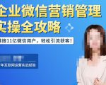 企业微信营销管理实操全攻略,链接11亿微信用户,轻松引流获客!-淘金日记