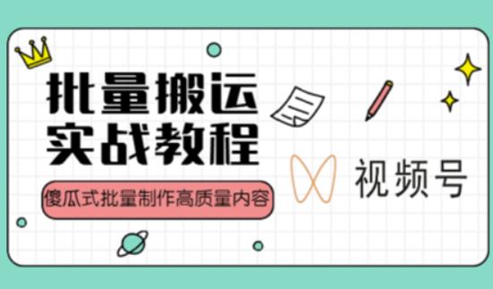视频号批量搬运实战操作运营赚钱教程，傻瓜式批量制作高质量内容【附视频教程+PPT】-淘金日记