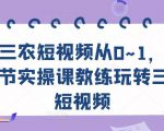 三农短视频从0~1,30节实操课教练玩转三农短视频-淘金日记