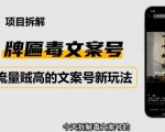 2023抖音快手毒文案新玩法,牌匾文案号,起号快易变现-淘金日记