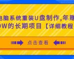 电脑系统重装U盘制作，年赚30W的长期项目【详细教程】-淘金日记