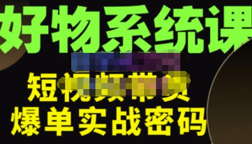 大嘴·好物短视频带货解析,学完你将懂的短视频带货底层逻辑,做出能表现的短视频-淘金日记