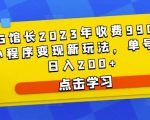D1G馆长2023年收费990的抖音小程序变现新玩法,单号轻松日入200+-淘金日记