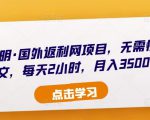 倪叶明·国外返利网项目，无需懂任何英文，每天2小时，月入3500美金-淘金日记