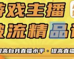 游戏主播破流精品课，从零到一提升直播间人气，提高自我直播水平，提高直播人气-淘金日记