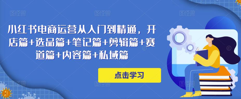 小红书电商运营从入门到精通,开店篇+选品篇+笔记篇+剪辑篇+赛道篇+内容篇+私域篇-淘金日记